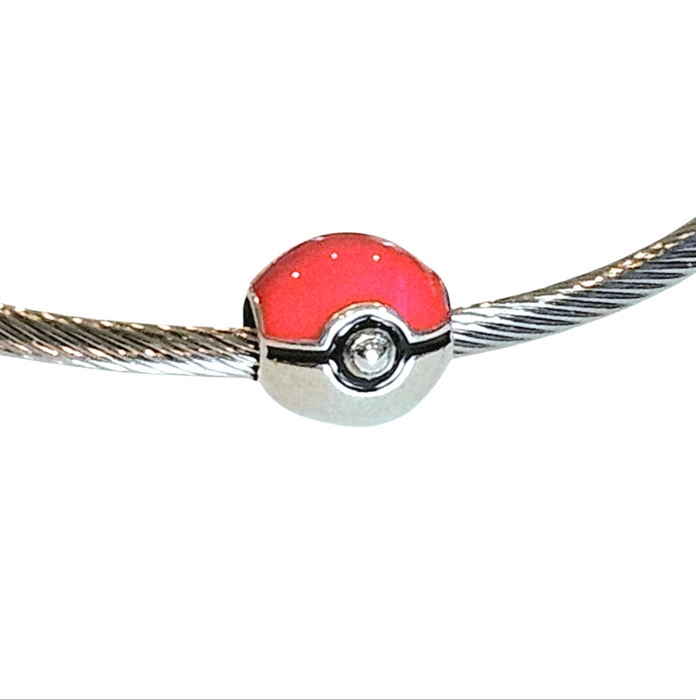 LINX Discontinued Sterling Silver 925 Pokemon Pokeball Bracelet Charm - Picture 2 of 5